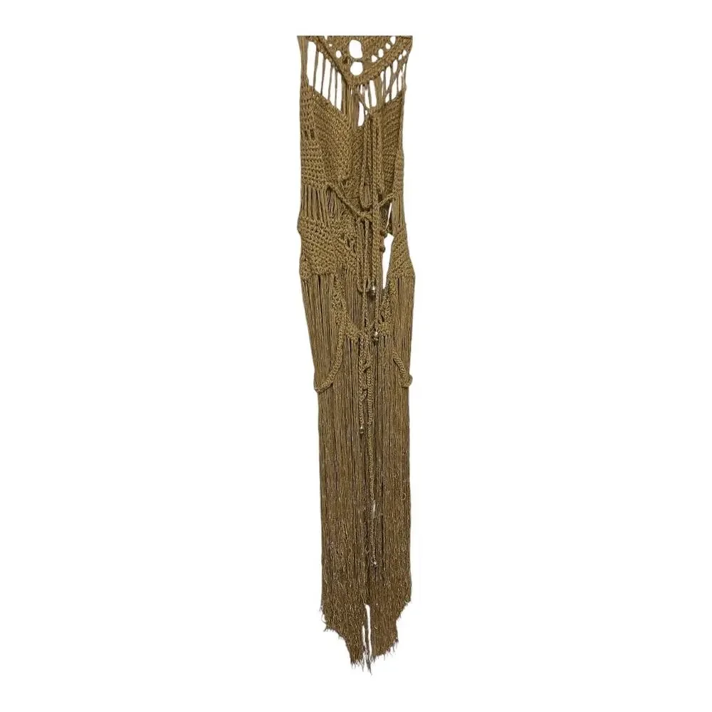 Mes Demoiselles Paris Mimi Crochet Dress Halter Goddess Fringe Beachy Party S